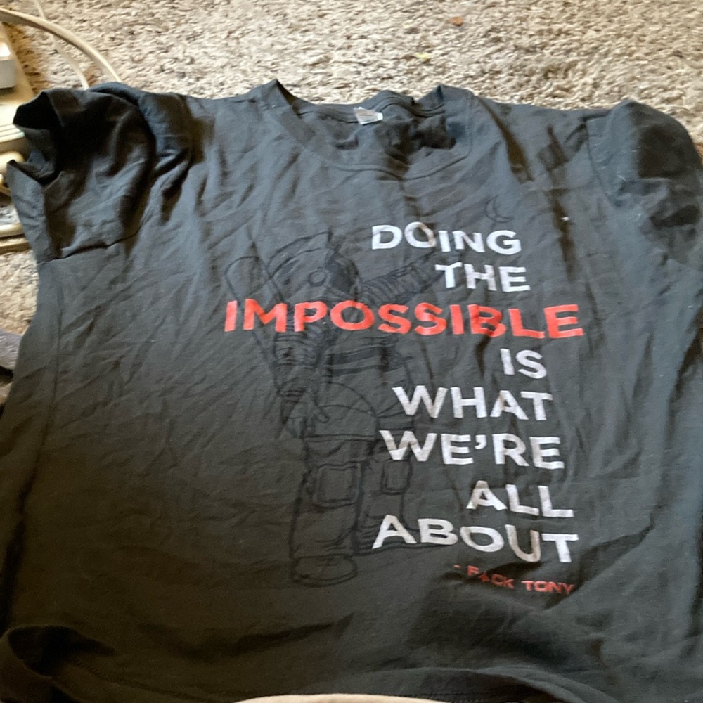 Hot Topic Black Tee with Red and White Text